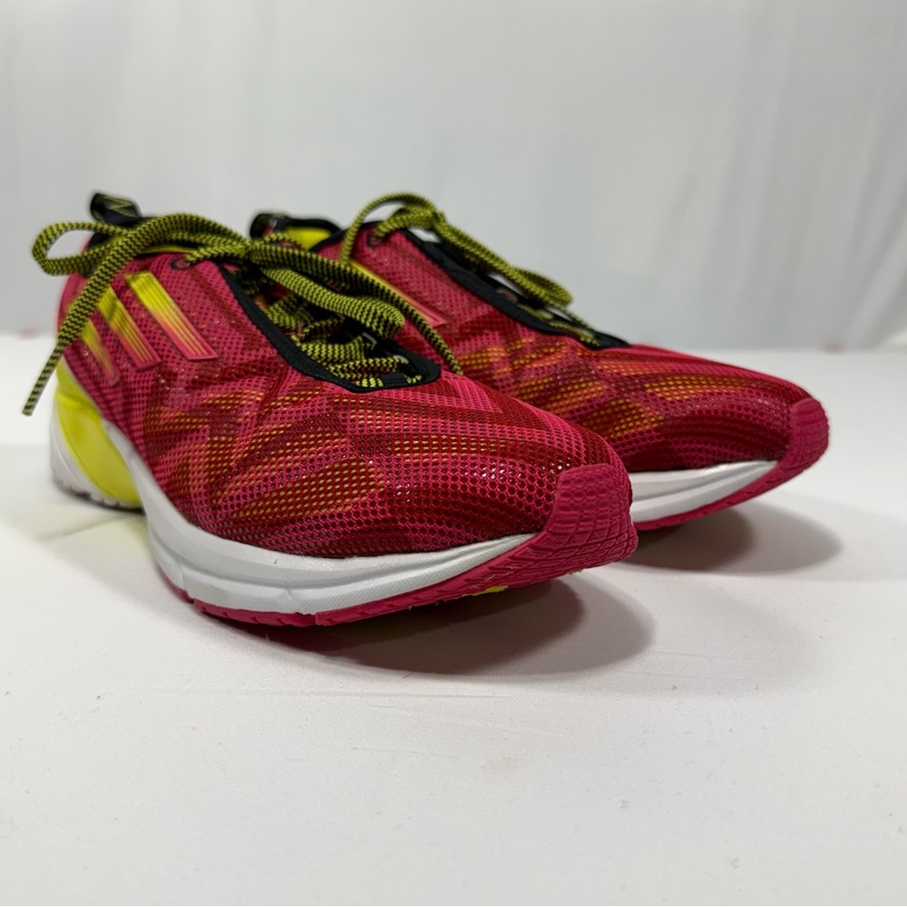 Athletic Adidas Red Yellow Mesh Adiprene Running Shoes Size 8.5